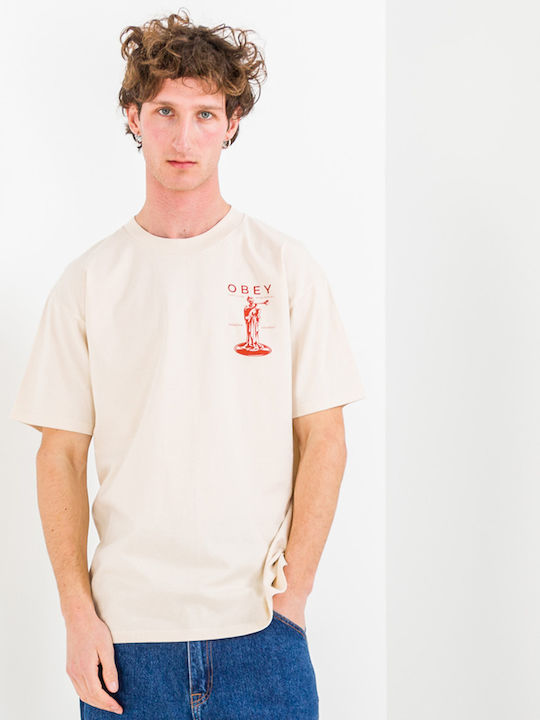 Obey Тениска Cream