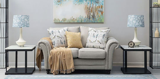 Two-Seater Ecru Couch 169x84x94 cm