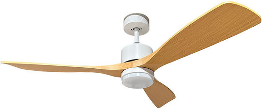 Optonica Ceiling Fan 122cm With Light Fixture Brown / White