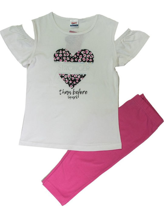 Kids' Set with Leggings Summer 2pcs White