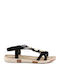 Women's Flat Sandals in Black Color