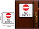 Adhesive Sign "No Entry" Prohibition Sign 14x14cm