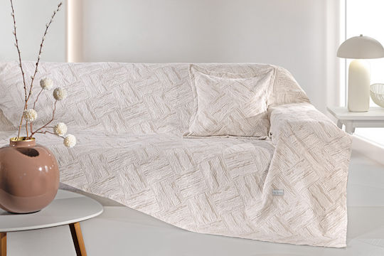 Guy Laroche Ριχτάρι Πολυθρόνας Chenille 180x145εκ. Natural