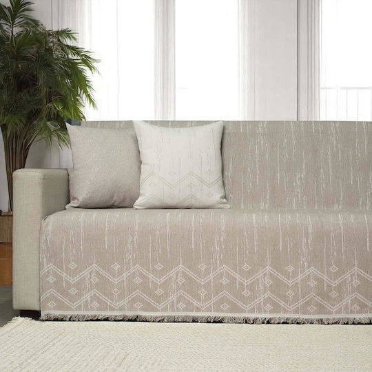 Cotone Faro Ριχτάρι Τριθέσιου Καναπέ 170x300εκ. Μπεζ