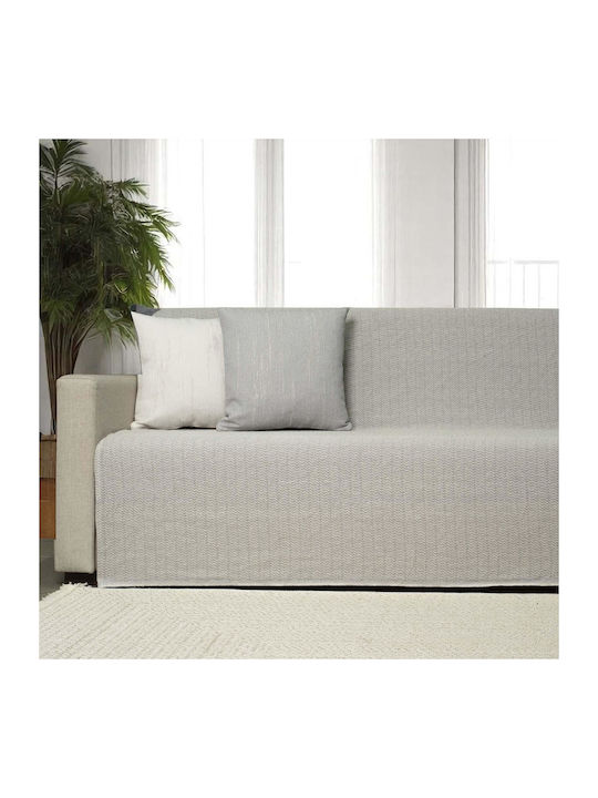 Cotone Ριχτάρι Τριθέσιου Καναπέ 200x300εκ. Γκρί