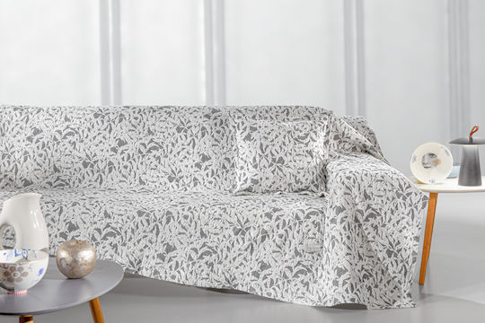 Guy Laroche Blossom Three-Seater Sofa Throw P180xW300cm Smoke