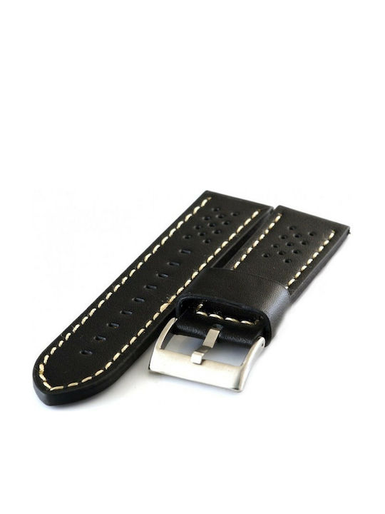 Diloy Straps Δερμάτινο Λουράκι Μαύρο 22mm