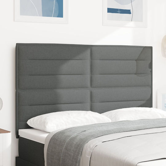 vidaXL Fabric Bed Headboard Dark Gray 160x128cm