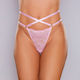 Allure Cherished Lace Mesh Thong Os Pink