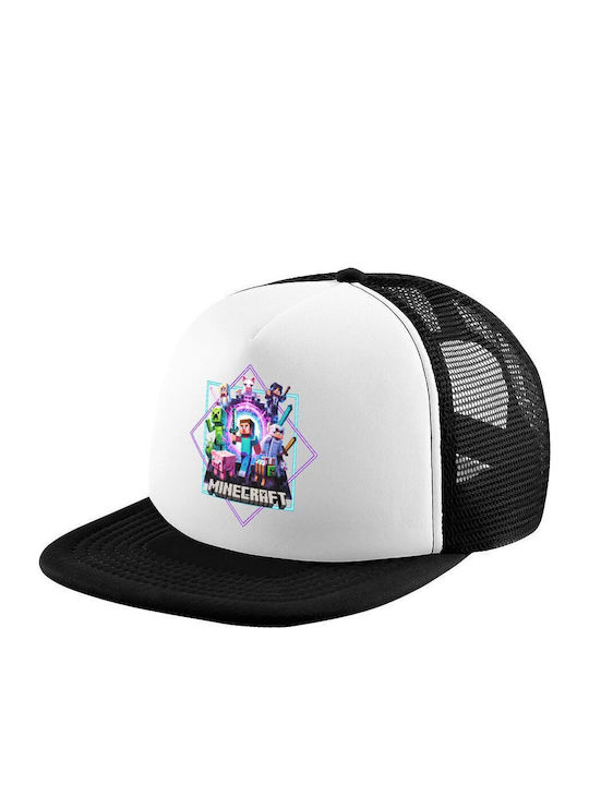 Minecraft Nether Portal Adult Hat Soft Trucker Mesh Black White Polyester Adult Unisex One Size