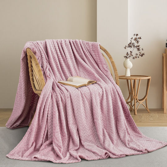 Adam Home Fleece Decke Halbdoppelt 180x240cm Rosa