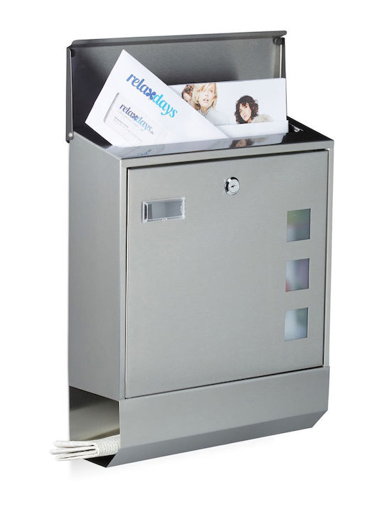 Relaxdays Cutie Poștală pentru Exterior Inox în Culoarea Gri 42x35x12.5cm