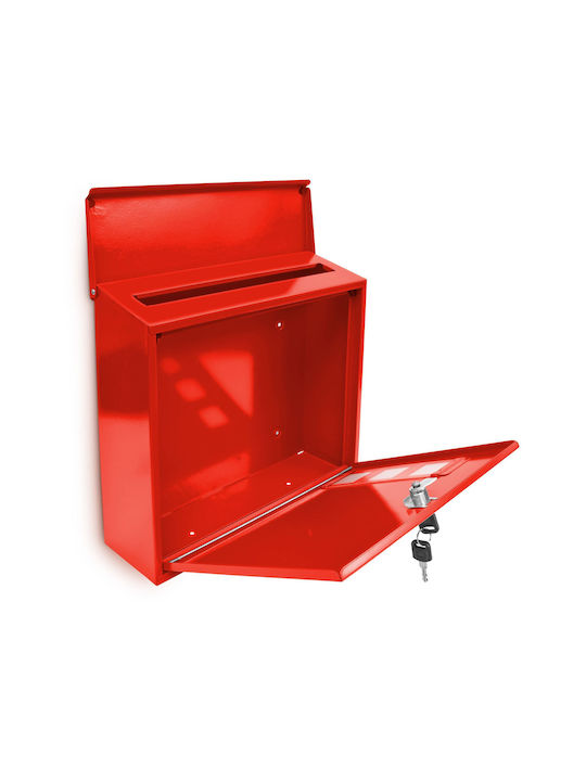 Relaxdays Cutie Poștală pentru Exterior Metalic în Culoarea Roșu 34.5x33x10.5cm