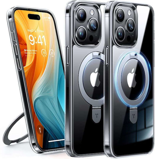 Torras Ostand Задна корица Силикон Прозрачен (iPhone 15 Pro Max)