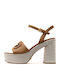 Leather Sandals Tabac Brown