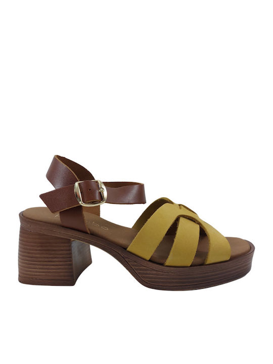 Pegabo Leather Sandals Tabac Brown