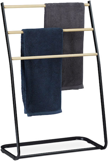 Relaxdays Single Floor Standing Bathroom Freestanding Towel Rack ​30x30cm Silver