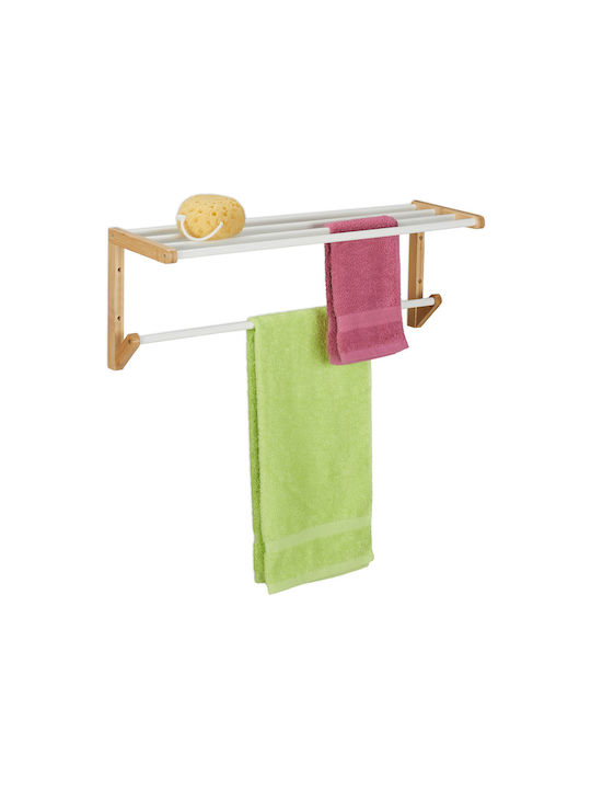 Relaxdays Single Wall-Mounted Bathroom Freestanding Towel Rack ​20x20cm White