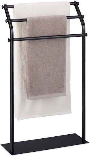 Relaxdays Поставка за дрехи Баня Единичен ​19x19см Inox Черен