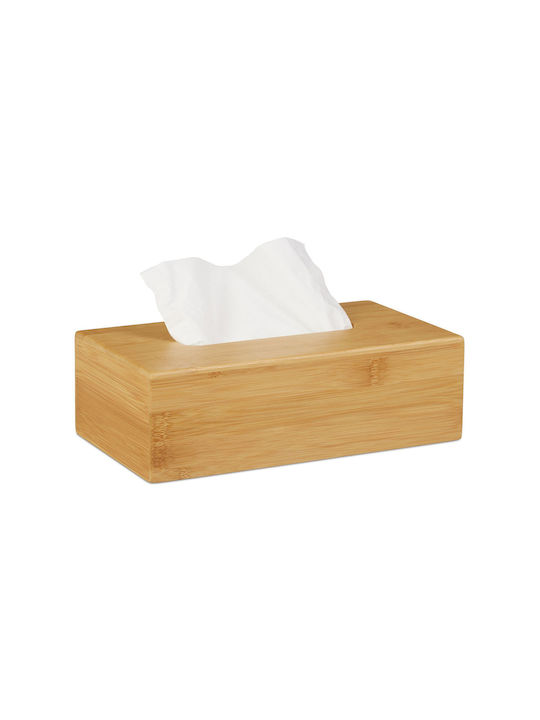 Relaxdays Suport pentru șervețele Lemn Bej 8.5x27.5x15.5cm