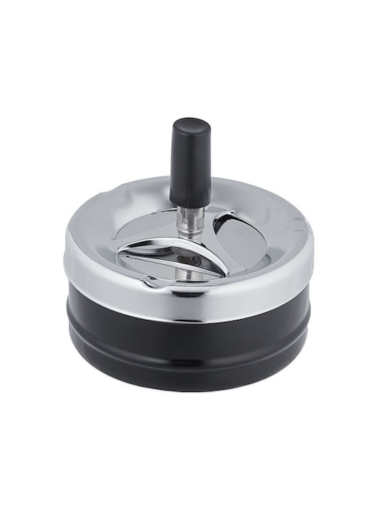 Metal Ashtray Button Rotating Disc 9 X 9.5 Cm Black Gray