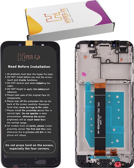 Hyper Fix O ecran cu Mecanism Tactil și Cadru pentru Huawei Y5P (Negru)