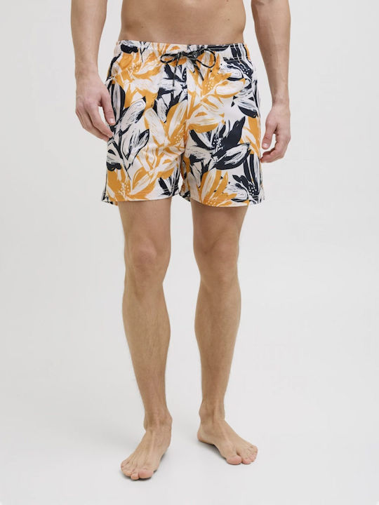 Jack & Jones Ανδρικό Μαγιό Σορτς Off White Floral