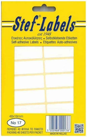 Stef Labels Small Adhesive Labels in White Color 48x18mm