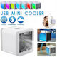 Mini Air Conditioner USB Fan with 7-Color LED Lighting 17cm x 17cm x 17cm