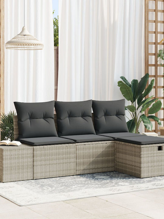 Γωνιακός Καναπές Εξωτερικού Χώρου Rattan με Μαξ...