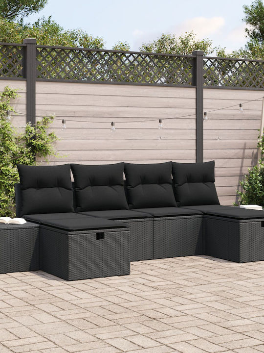 Living room Four-Seater Sofa Outdoor Rattan with Pillows 55x62x69cm