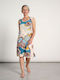 Muydemi Damen Kleid Strand Ecru