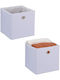 Relaxdays Coș de Depozitare Tesatura Alb 27lt 2buc