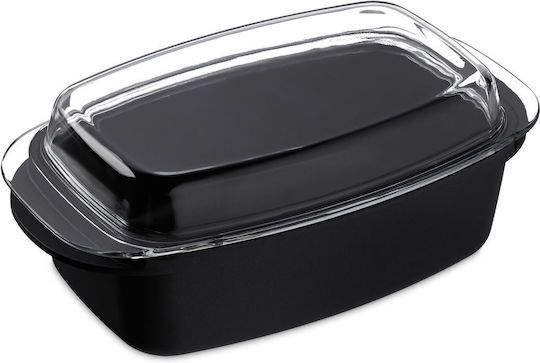 Relaxdays Aluminum Baking Pan with Lid Non-Stick Interior Coating 22x39cm
