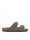 Arizona Leder Herrensandalen in Gray Farbe