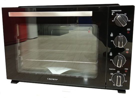 Crown Electric Countertop Oven 48lt with 2 Burners and Air Black