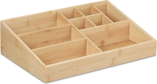 Schreibtisch-Kosmetik-Organizer 9 Fächer Verschiedene Größen Bambus 9 x 33 x 21 cm