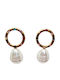 Earrings made of Steel with Pearls