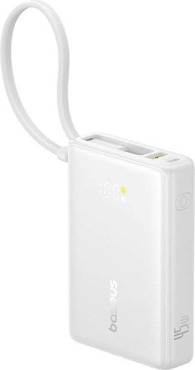 Baseus PicoGo Power Bank 10000mAh 45W με Θύρα USB-C Λευκό