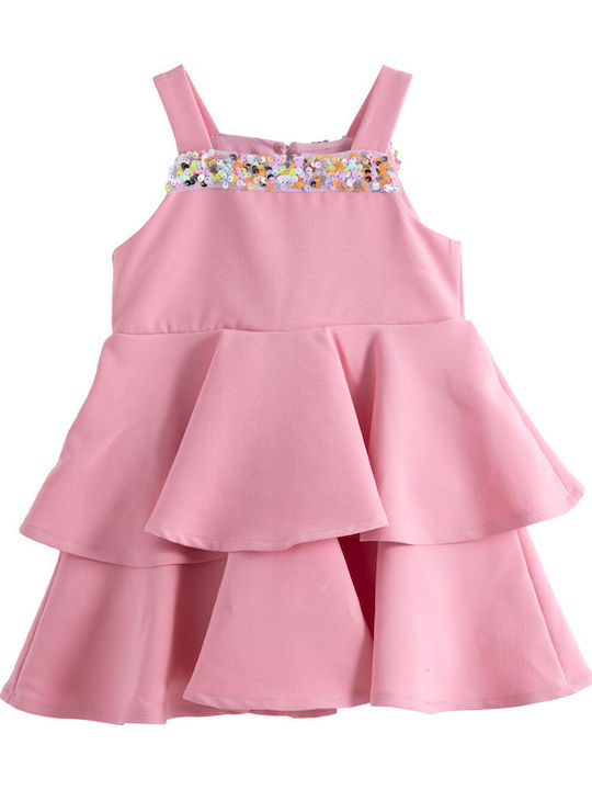 Babylonfashion Παιδικό Φόρεμα με Παγιέτες Ροζ