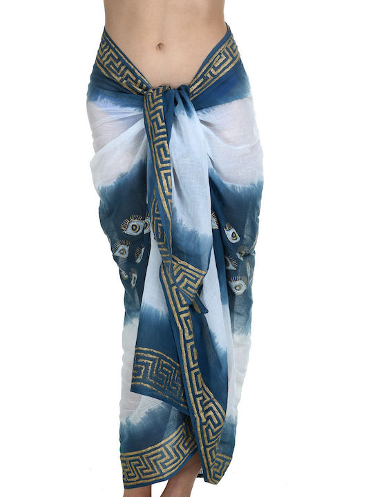 Miandmi Beach Pareo – Two-Tone Scarf Gold Meander