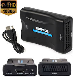 Hdmi към Scart Адаптер Активен Full Hd Hdmi Цифров към Аналогов Euroscart Конвертор Женски Конектор Видео Аудио Звук 5v Usb Захранващ Кабел Hdmi към Scart Адаптер Активен Full Hd Hdmi Цифров към Аналогов Euroscart Конвертор Женски Конектор Видео Аудио Звук 5v Usb Захранващ Кабел