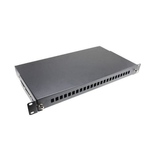 Panou de conexiuni cu fibră optică 48 porturi LC Quad SC Duplex cu șină glisantă 2U 24 tăvi de îmbinare accesorii de montare tub termocontractabil neîncărcat negru