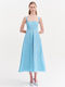Summer Midi Dress for Wedding Christening Light Blue