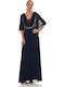 Summer Maxi Dress for Wedding / Baptism Blue