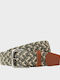 Herren Gürtel Gestrickt Khaki/Beige