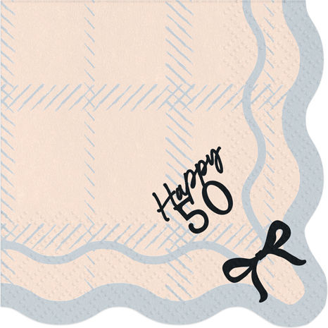 Happy 50 Χαρτοπετσέτες Μπεζ 16x5εκ. 12τμχ