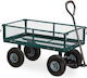Cărucior de transport metalic Relaxdays cu pneuri verzi 50 x 50 x 110 cm capacitate de încărcare 200 kg