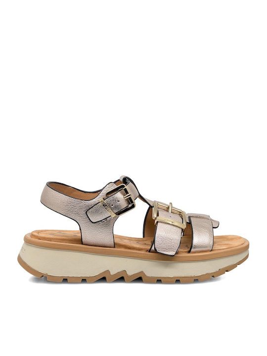 Sandale Casual Damă Din Piele Bronz