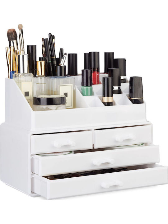 Relaxdays Organizator Cosmetice Cu 4 Sertare Al...